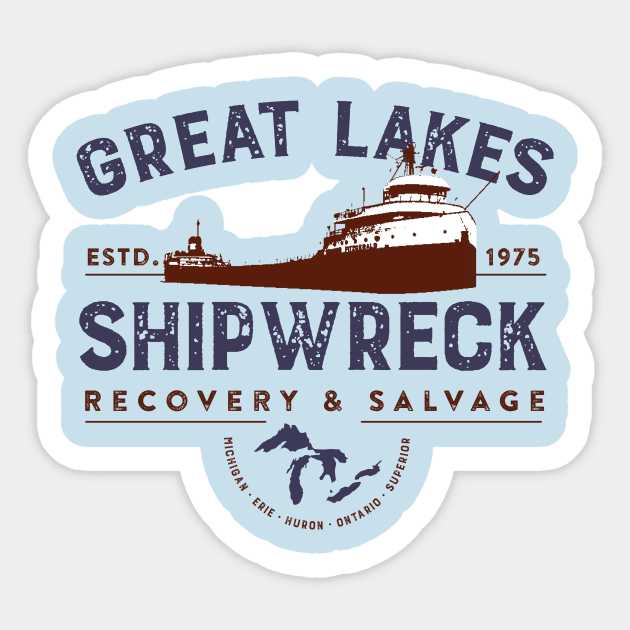 Great Lakes Shipwreck Recovery and Salvage Sticker by MindsparkCreative